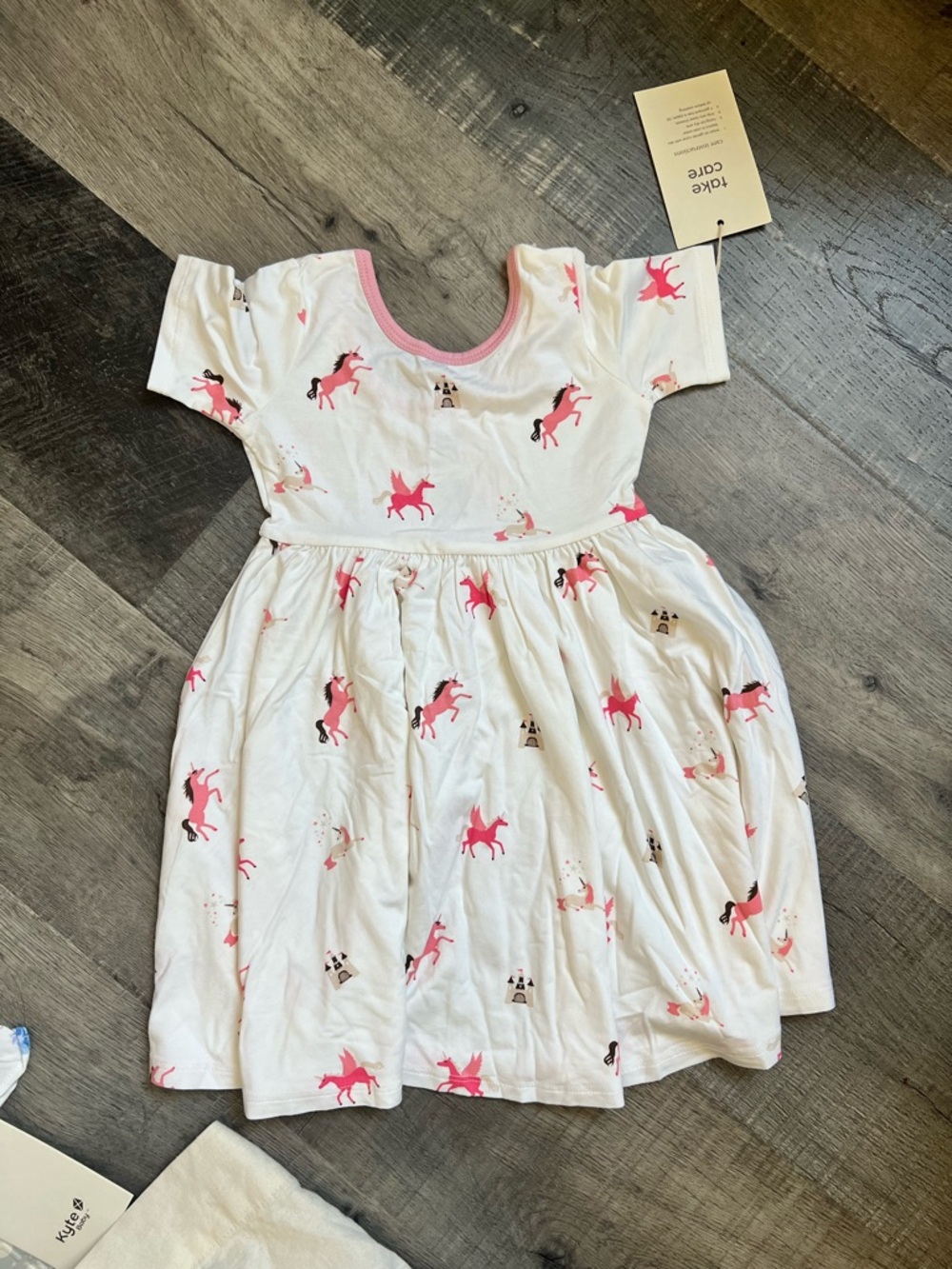 Kyte Baby Pink Unicorn Print Dress
